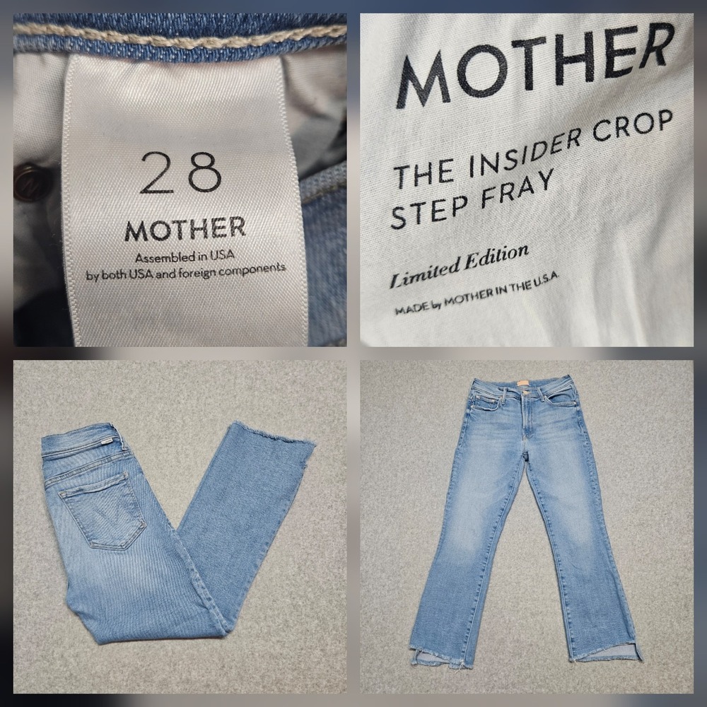 MOTHER Jeans Womens 28 The Insider Crop Step Fray Limited Edition